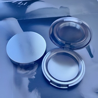 Poudre compacte de maquillage fixatrice en plastique ABS ultra-mince argenté pulvérisé ; Illuminateur et blush 5g