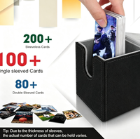Boîte de rangement pour cartes à collectionner en PU avec couvercle à fermeture magnétique pour cartes de jeux de société TCG
