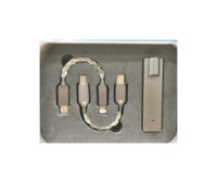 Kit DAC HiFi portable complet, interface double métallique, câbles tressés plaqués argent 3,5 mm 4,4 mm, type C, Lightning, Android, Apple, boîte cadeau
