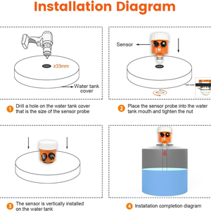 Hupira không dây siêu âm cảm biến mức chất lỏng tuya thông minh ứng dụng màn hình cho bể nước dầu độ chính xác cao 0.02m đo lường - Product Image 6