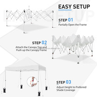 Tente de réception 10x20 pieds avec structure en aluminium, robuste, imperméable, pour événements extérieurs, salons professionnels, expositions, chapiteaux, gazebos, logo personnalisé, sport, 600D