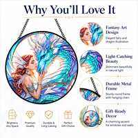 Attrape-soleil Xinhangchen Dragon Fée Art Déco 20 cm en verre teinté, écologique, décoration d'intérieur, cadeau pour mariage et fête