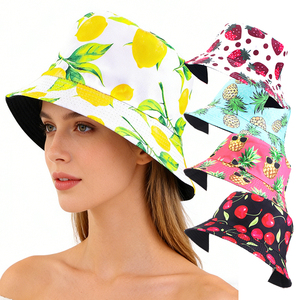 Sombrero de Pescador de Verano al por Mayor, con Estampados de Frutas, Reversible y Plegable, para Viajes y Playa, Protección Solar para Mujer - Product Image 1