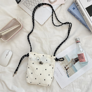 Bolsa de Telefone Estilo Coreano com Renda <span class=keywords><strong>Floral</strong></span>, Mini Bolsa de Cordão Fofa, Bolsa de Lona Versátil para Estudantes - Product Image 2