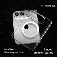 Étui de téléphone magnétique pliable transparent résistant aux chutes pour iPhone Duo, protection contre les rayures, ultra fin, sensation de peau cristalline