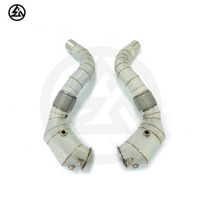 Downpipe Sportivo in Acciaio Inox CSZ per BMW X5M F85/ M550i G30 N62 <span class=keywords><strong>N63</strong></span> 4.4T con Scudo Termico - Product Image 2