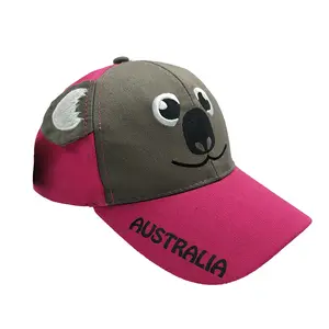 2021 New children's cap custom cute baby Bear Animal cap Cotton diagonal embroidered LOGO baseball cap