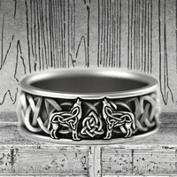 Bague Classique pour Homme Gaovo Viking Skeleton Zircon en Acier Inoxydable Plaqué Or Antique, Style Hip Hop Européen et Américain Tendance