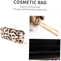 Mini portefeuille personnalisé pour clés de téléphone portable Pochette moelleuse Cadeaux pour filles Pochette en peluche léopard pour femmes 7.4 pouces Porte-monnaie Western