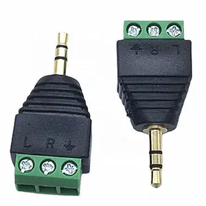 Tigerwill 3.5MM gold-plated two-channel stereo audio head to green terminal current terminal 3pin terminal