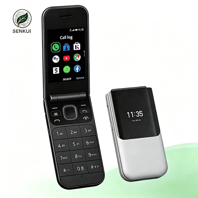 Hot Sale 2G Dual SIM Flip Phone Large Buttons Long Battery Life HD Screen 5MP Camera Emergency SOS Call for Seniors Students