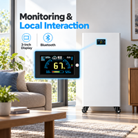 Batterie LiFePO4 sur pied 51,2 V pour stockage solaire domestique 15 kWh, conception de cabinet vertical avec BMS intelligent