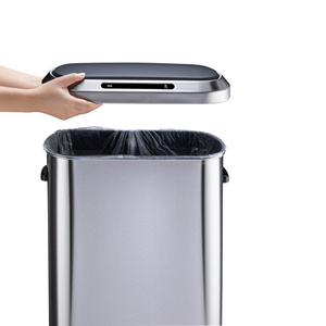 Smart design municipal waste container stainless steel garbage bin steel bin 50 liter trash can