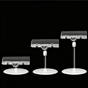 Support de prix publicitaire POP réglable en plastique, design moderne et portable pour supermarché, avec clip mécanique transparent - Product Image 2