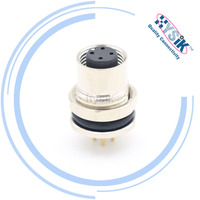 Conector de Montaje en Panel M12 de 3/4/5/6/8/12 Pines con Indicador LED, IP67 Impermeable, USB Tipo-C Hembra, Enchufe para Equipo Industrial