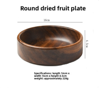 Plateau de service en bois d'acacia écologique et durable, plateau à fruits secs en bois massif, petit plat et plateau à thé, saladier pour les fêtes