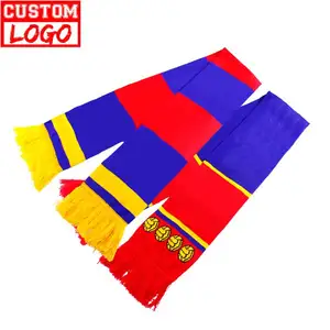 Bufanda de fútbol para niños, bufanda tejida de lana personalizada, garantía de comercio, Invierno