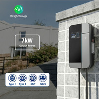 Borne de Recharge Murale Intelligente 7kW 16A 32A pour Véhicules Électriques Type 1/2/GB/T/NACS, pour Immeubles Multi-Appartements, WrightCharge, Nouvelle Certification FCC/CE/ETL/UKCA