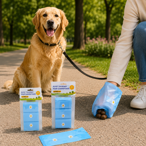 Bolsas para Desechos de Perros Recicladas GRS PCR de Fabricación Personalizada para Paseos Diarios y Viajes, Empaque Personalizado de Marca Privada - Product Image 1