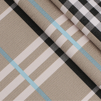 Tissu de produit en cuir souple d'impression de plaid de rayure de PVC pour la décoration de cas de lunettes de sac à main