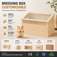 Boîte de reproduction pour animaux de compagnie en bois massif, cage de habitat pour cailles et hamsters, villa