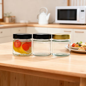 Tarro <span class=keywords><strong>de</strong></span> Vidrio Redondo y Recto con Tapa <span class=keywords><strong>de</strong></span> Metal Profundo para Salsa, Mermelada <span class=keywords><strong>de</strong></span> Miel, Pepinillo para <span class=keywords><strong>Brotes</strong></span> <span class=keywords><strong>de</strong></span> <span class=keywords><strong>Bambú</strong></span>, Aceitunas, <span class=keywords><strong>Brotes</strong></span> <span class=keywords><strong>de</strong></span> Soja, Pepinos - Product Image 4