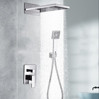Robinet de douche carré en gros, cuivre, art, chaud et froid, mélangeur en laiton avec noyau en céramique, jet supérieur pour hôtels