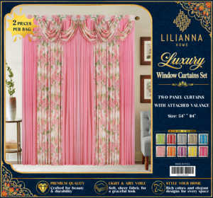 Prêt à expédier des rideaux <span class=keywords><strong>de</strong></span> fenêtre pour salon cantonnière chambre rideau rose rouge rideau drapé rideau - Product Image 5
