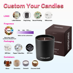 Bougie pilier en cire d'abeille de luxe personnalisée avec un bocal en verre givré et un emballage en boîte avec couvercle pour les fêtes de Pâques, Diwali et les bars - Product Image 2