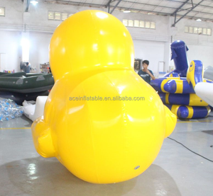 Pato de borracha amarelo inflável da promoção do modelo de água flutuante para piscina