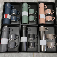 Coffret Cadeau Personnalisé pour Entreprise : Mug de Voyage, Bouteille d'Eau d'Extérieur, Bouteille Isotherme en Acier Inoxydable 304 avec 3 Couvercles