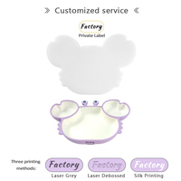 Ensemble d'Assiettes Crabe avec Couvercle Transparent Sans BPA en Silicone, Kits d'Assiettes pour Bébés et Enfants, Vaisselle de Cuisine Bicolore en Silicone Alimentaire