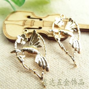 Matériaux faits main pour la création de bijoux de mariée Xinda : Cuivre plaqué <span class=keywords><strong>or</strong></span>, cuivre coulé doré préservant la couleur, colibri cueilleur de miel, image F - Product Image 1