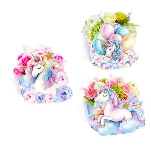 Haute qualité arc-en-ciel <span class=keywords><strong>licorne</strong></span> papier <span class=keywords><strong>boîte</strong></span>-cadeau 3D Floral Snack pour anniversaire mariage fête cadeau Pastel aquarelle décor boîtes <span class=keywords><strong>à</strong></span> bonbons - Product Image 5