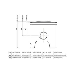 Piston 2T Ø 47.2 avec axe Ø 12 et 2 segments rectangulaires - Product Image 2