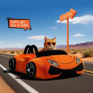 سرير حيوان أليف لطيف قابل للغسل على شكل سيارة رياضية فرو صناعي منفوش للقطط الداخلية والكلاب الصغيرة - Product Image 4