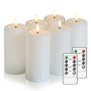 Paraffin Wax White Pillar <b>Candles</b> Remote Control Wax Led Large Pillar <b>Candles</b> for Home Decor & <b>Weddings</b> - Product Image 1