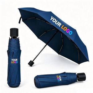 Parasol promotionnel OEM au design nouveau, portable, anti-UV, pliable en trois sections, avec logo personnalisé, parapluie pliable promotionnel - Product Image 1