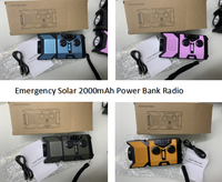 FM/AM/NOAA météo manivelle solaire Portable Mini radios de survie d'urgence avec 3 LEDFlashlight 2000mah batterie chargeur USB