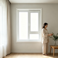 Fenêtre à battant en PVC à cadre ultra-fin et grande vue pour petit appartement studio, conception à vue dégagée