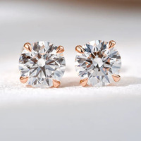Bijoux en or massif 9K 10K 14K 18K, diamant de laboratoire IGI, or 0,5 ct à 5 ct, CVD HPHT, boucles d'oreilles de fiançailles pour femme, DE VS1 IGI