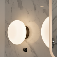Nouvelle lampe murale/plafond LED moderne en aluminium de forme oblongue en verre IP44 pour la décoration intérieure 2270
