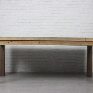 Table à manger carrée en bois massif récupéré, style antique, avec 6 chaises - Product Image 3