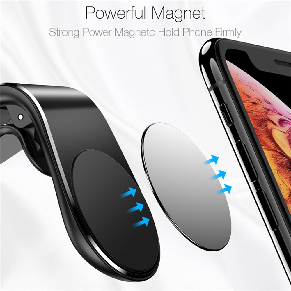 Wholesale Magnetic Car Phone Holder  for GPS L Shape Stand for Phone, Strong Magnet Metal Car Mount Air Vent Phone Holder