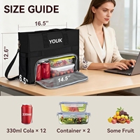 Sac à lunch isotherme à double compartiment, étanche, portable, sac thermique pour le travail, le bureau, le pique-nique, l'extérieur