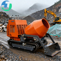Mini bétonnière sur chenilles, moteur diesel, autochargeuse, benne mobile, composants principaux disponibles à la vente