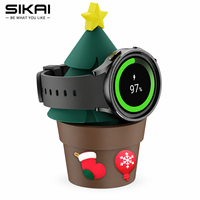 Support de chargeur de montre SIKAI en silicone mignon en forme de plante en pot pour Samsung Galaxy Watch 6 Classic/6/5/5 Pro, station de charge DIY