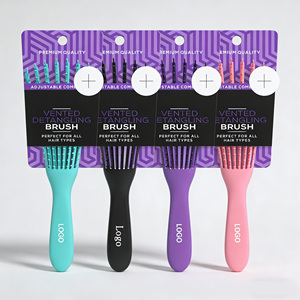Cepillo de Pelo de Plástico con Ocho Filas y Diseño de Pulpo, con Ventilación <span class=keywords><strong>para</strong></span> Masaje y Desenredado, Personalizable con LOGO, Venta al por Mayor de Fábrica <span class=keywords><strong>para</strong></span> Mujeres - Product Image 1