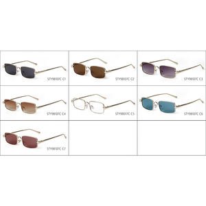 Lunettes de soleil de luxe légères et tendance, monture carrée en métal doré de haute qualité, protection UV400 %, design de créateur - Product Image 4