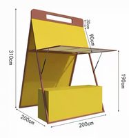 YTSF-H12 Stand de promotion mobile pliable et flexible pour marché extérieur, stand de marché, centre commercial, table de promotion portable